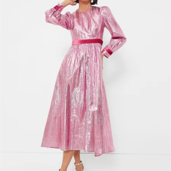 Elegant Pink Metallic Dress - Picture 1 of 3